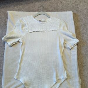 FP Movement by Free People Cream Textured Blouse